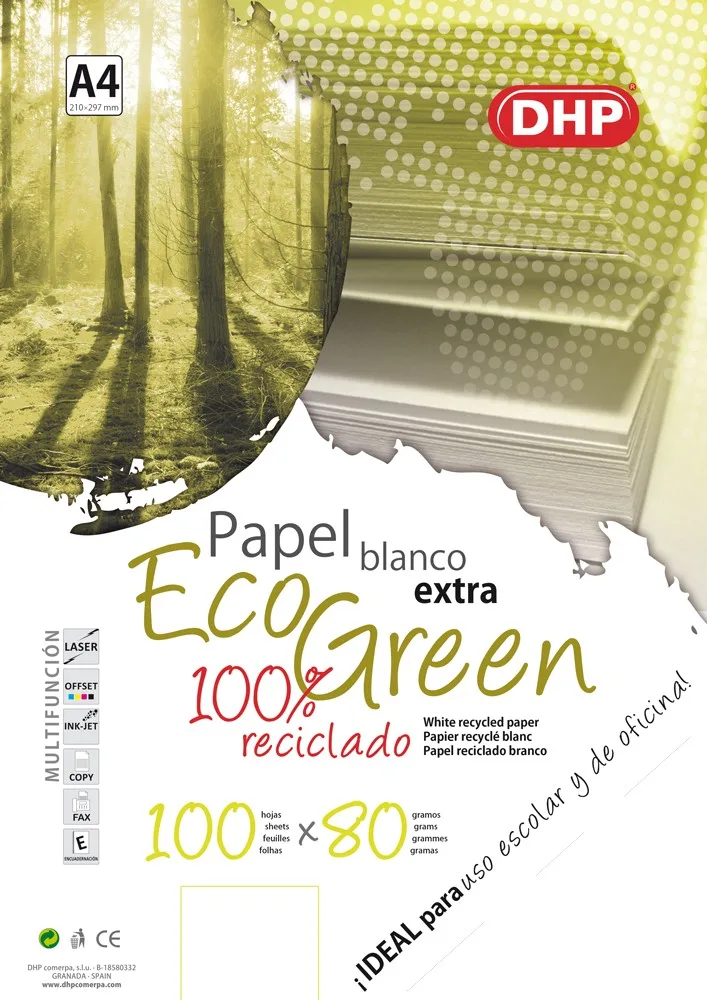 Papel reciclado 80 g/m² "EcoGreen"