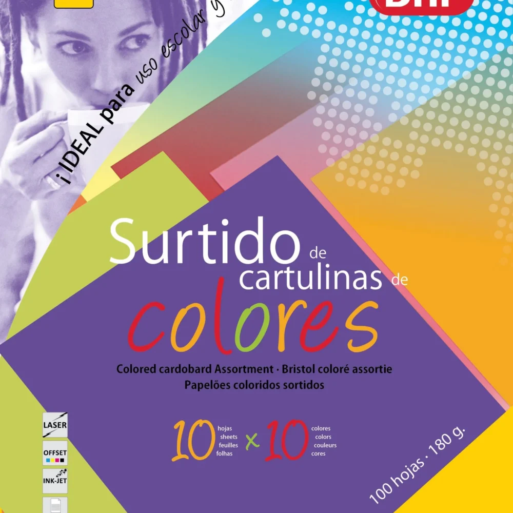 Cartulina A4 - Surtido de 10 colores