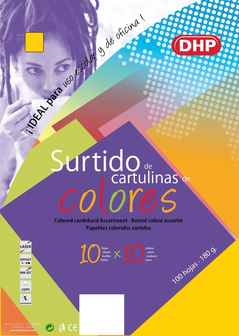 Cartulina A4 - Surtido de 10 colores