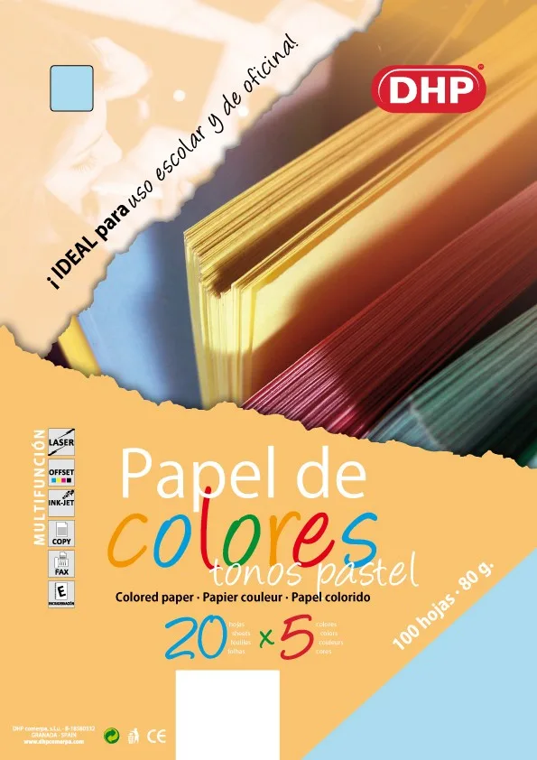 Surtidos de papel de color - 5 tonos pastel