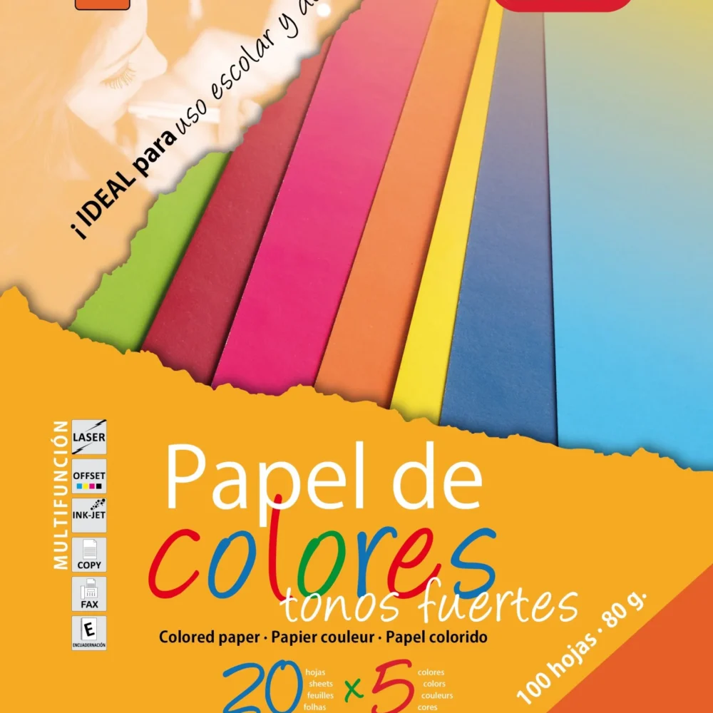 Surtidos de papel de color - 5 tonos fuertes