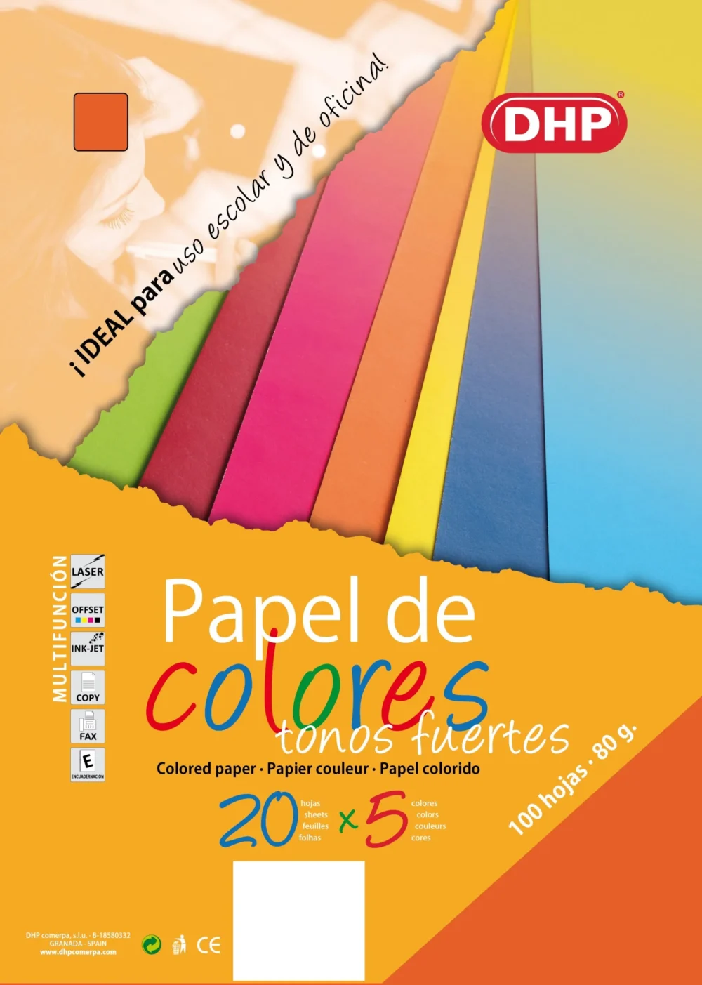 Surtidos de papel de color - 5 tonos fuertes